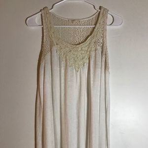 Cream Cotton Lace Tank